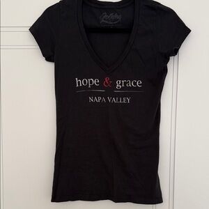Black V-Neck Women Top
